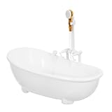 Toyvian Electric Water Spraying Bathtub Swimming Pool with Sprayer Without Battery for Doll (White)