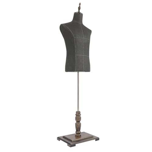 Manichino maschile moderno, manichino da sartoria da uomo con base in legno, manichino per negozi di abbigliamento, sartoria e stand fiere, altezza: 150-180 cm, nero