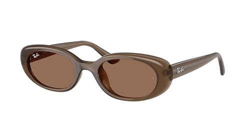 Ray-Ban RB4441D Sunglasses Bundle: RB 4441 D 677973 Opal Brown Dark Grey and Eyewear Cleaning Kit