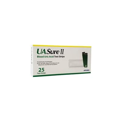 UASure II Uric Acid Test Strips, UA Sure, Pack of 25
