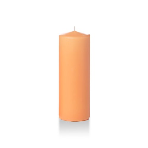 yummi 3" x 8" Peach Round Pillar Candles - 3 per Pack