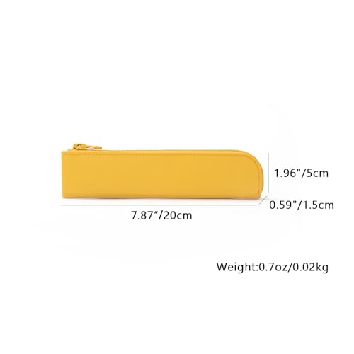 Image of Slim Pencil Case Small Pencil Pouch Pen Case (Yellow /OF)