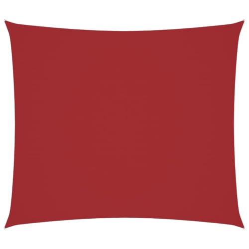 Voile d'ombrage rectangulaire pour terrasse et balcon rouge de 5x3 m