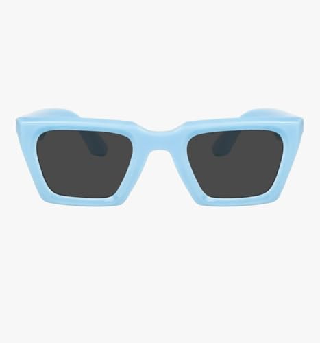 Image of Retro Vintage Rectangilar Thick Abstract UV-Protected Sunglasses For Men And Women