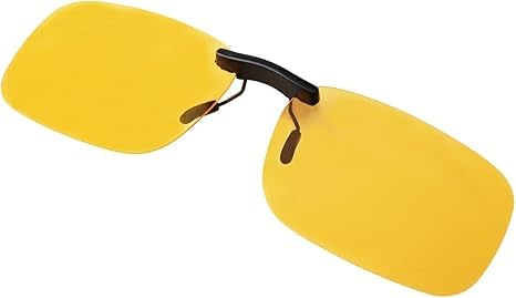 Image of Night Driving Glasses Clip On Night Vision Glasses HD Polarized Yellow Lens Compact Fit Non-Flip Up, Anti Glare (A11 Yellow /1 Pack)