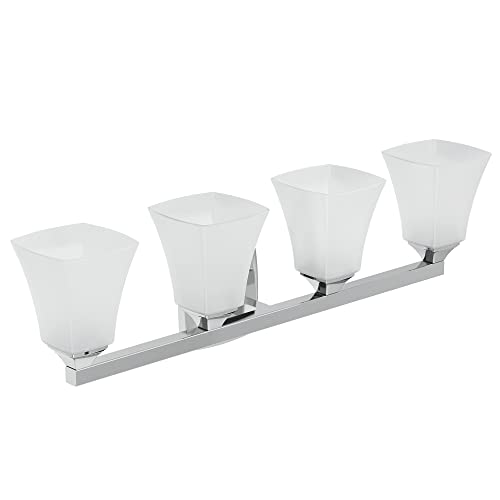 Moen YB5164CH Voss 4-Light Dual-Mount Bath Bathroom Vanity Fixture with Frosted Glass, Chrome by Moen - Image 4