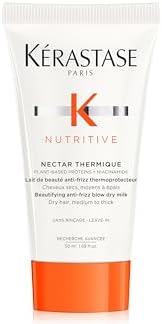 Kérastase Creme Leave-In Nutritive Nectar Thermique com proteçãoao contra o calor |Condição profunda e reduz o frizz | Suavidade e brilho instantâneos | Com proteinas vegetais | Para cabelos | O leite de secagem antifrizz para viagem protege o cabelo seco do calor