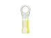 Panduit PK4-56R-T Ring Terminal, Large Wire, Kynar Insulated, 4 AWG Wire Range, 5/16" Stud Size, Yellow Stripe, 0.05" Stock Thickness, 0.450" Max Insulation, 0.68" Terminal Width, 1.93" Terminal Length, 0.33" Center Hole Diameter (Pack of 200)