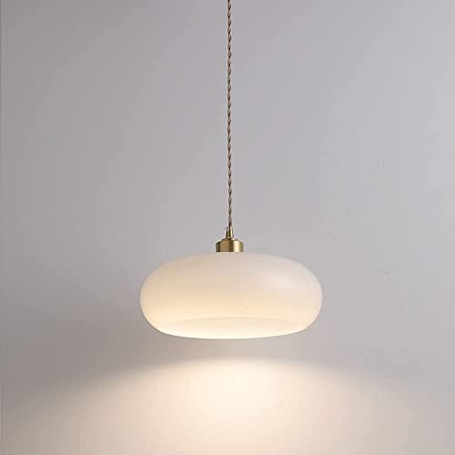 Verre orange nordique suspendu blanc : un lustre rétro à diffusion douce pour votre intérieur