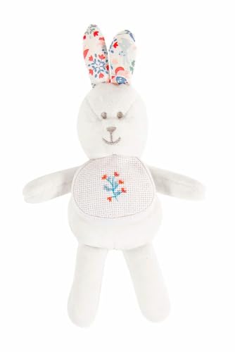 DMC - Peluche Lapin à broder - Collection Folk - Point de croix, toile Aïda 7pts/cm | À personnaliser : prénom, motifs, date de naissance - Idée cadeau de...