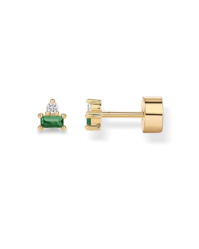 Image of PAVOI 14K Gold Plated Sterling Silver Posts Colored Birthstone Flatback Stud Earrings for Women - Gemstone Cubic Zirconia Screwback Earrings - Dainty Helix Cartilage Piercing Jewelry