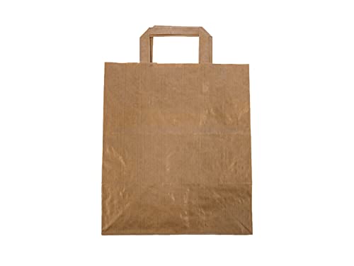Sacs de transport kraft marron naturel avec poignée robuste de 26 cm