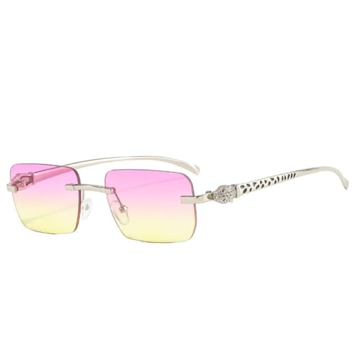 Lunettes de soleil uniques sans monture aux verres transparents colorés