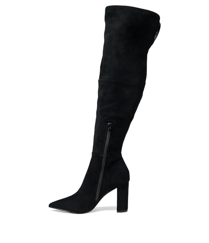 Steve Madden Women's Blyss Over-The-Knee Boot, Black Suede, 8.5