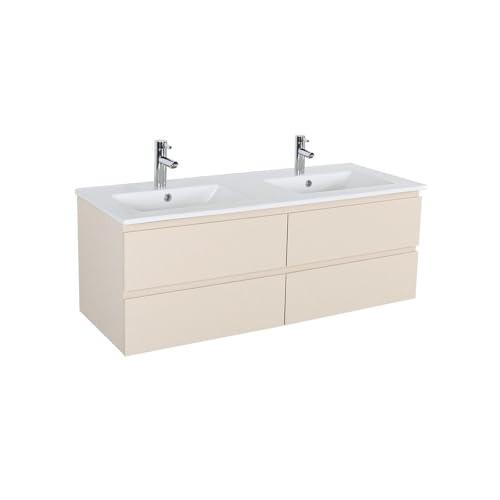 Piano lavabo in ceramica con troppopieno integrato