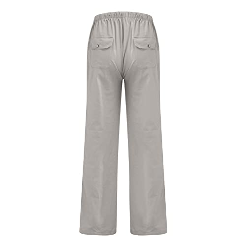 Pantalones de Hombre Men's Cotton Linen Pants Drawstring Lightweight Loose Beach Yoga Pants with Pockets Plus Size Pants3