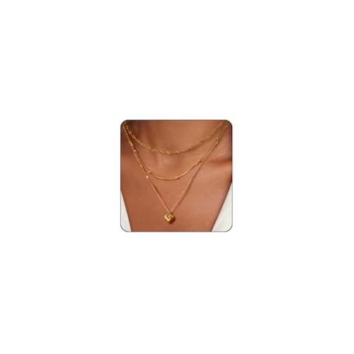 Elegance 11 designs Gold Heart Pendant Necklaces for Women,Dainty Layered Choker Waterproof Necklaces Stack Set for Women Trendy Gold Cute Necklaces Jewelry Gift