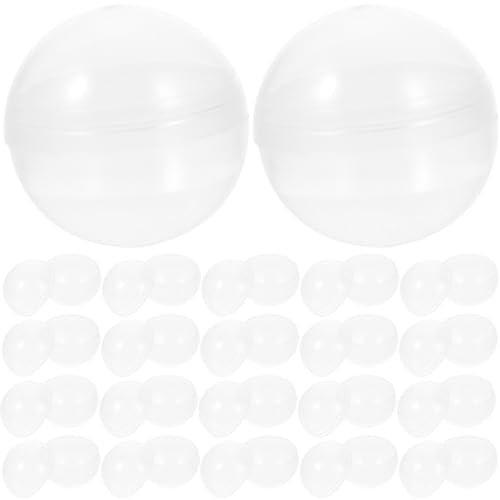 HOMSFOU Lot de 50 Boules de Bingo vides Transparentes - Boules décoratives Transparentes - en Plastique - pour Machine à Barbe à Papa - pour Enfant