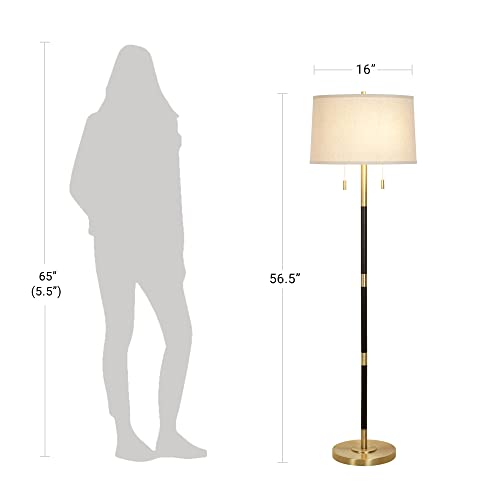 Catalina Lighting 23209-001 Transitional 2-Light Dual Pull Chain Floor Lamp, Led Bulbs Included, 56.5", Black & Antique Brass #TOP4