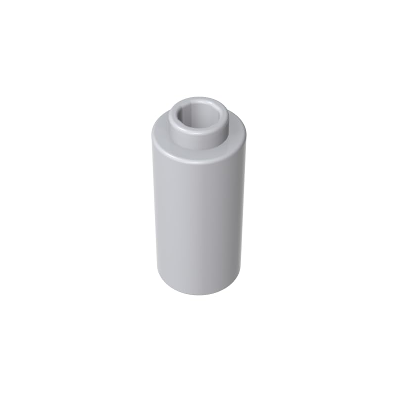 71075 Round Brick Brick Round 1x1x1 2/3 50 Pieces GDS-1574 Compatible with Lego Building Blocks Color:gray white — image 1