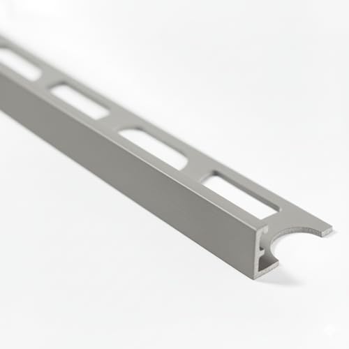 Profilpas Profilo in Alluminio a L, Verniciato, 270 cm x 10 mm x 2,8 mm, per Rivestimenti e Finiture Pareti, Protezione Angoli (Grigio cemento - 113)