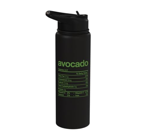 Avocado Nutrition Fact Funny Thanksgiving Christmas Stainless Steel Insulated Water