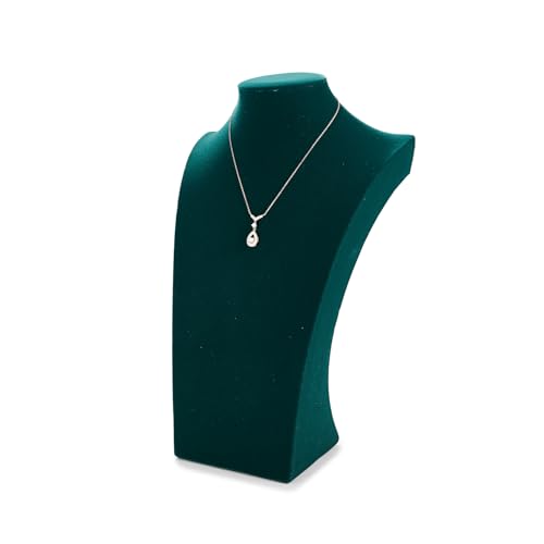Oirlv Vintage Vert Velours Bijoux Présentoir Buste Collier Bijoux Présentoir Stand Centre Commercial Compteur Haut de Gamme(H33.5cm)