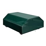 QOXEZY Wasserdichte PE-Gartentischabdeckung für Terrassenbänke und Picknicktische, Staub- und Regenschutz, passend mit Unterseil, Grün (183 x 145 x 76 cm)