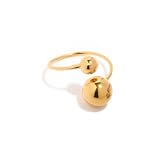 FUTIMELY Chunky Ball Statement Rings,14K Gold Irregular Triple Round Ball Open Ring Fashion Thick Double Ball Knuckle Rings Party Trendy Minimalist Jewelry (Two Ball-Gold)