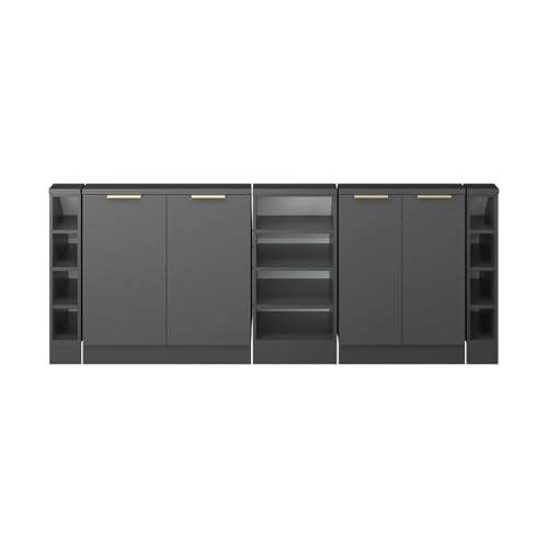 Vicco Set Di Mobili Sottotetto Antracite-Oro 210 Cm Set Di 5 - 4