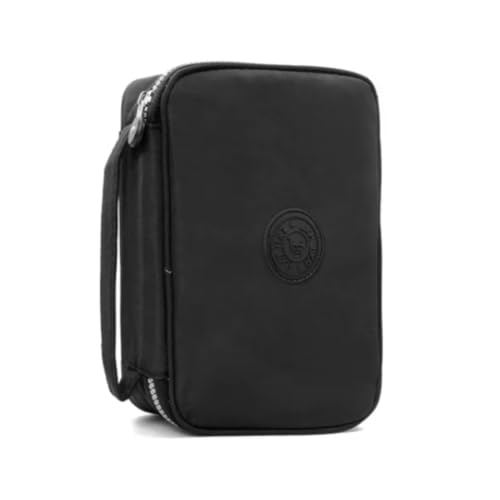 Estojo Escolar Grande Box 100 Lápis Nylon Tactel Com 27 Elásticos Ziper Resistente Escolar Papelaria