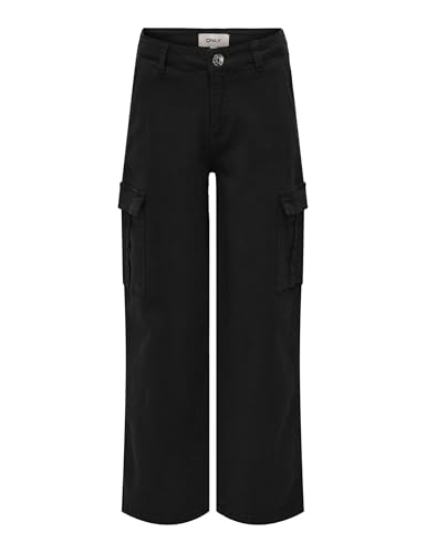 Kids ONLY Mädchen Kogyarrow-vox STR Pant PNT Noos Cargohose, Schwarz, 146 EU