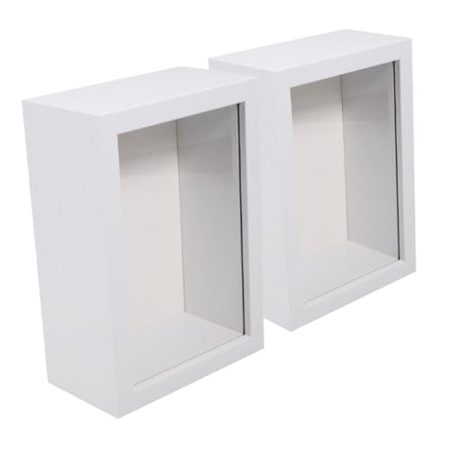 FELTECHELECTR 2pezzi Cornice Display Legno Per Foto e Fiori Secchi Cornice Flottante Per Ricordi Di Matrimonio Artigianato e Souvenir Design Trasparente Per Tavolo e Parete