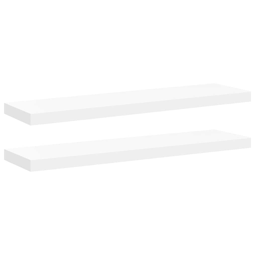 Juego de 2 estantes flotantes, color blanco, de pared, 90 x 23,5 x 3,8 cm, de tablero de fibra de densidad media y metal, para salón, dormitorio y pasillo, soporta hasta 10 kg