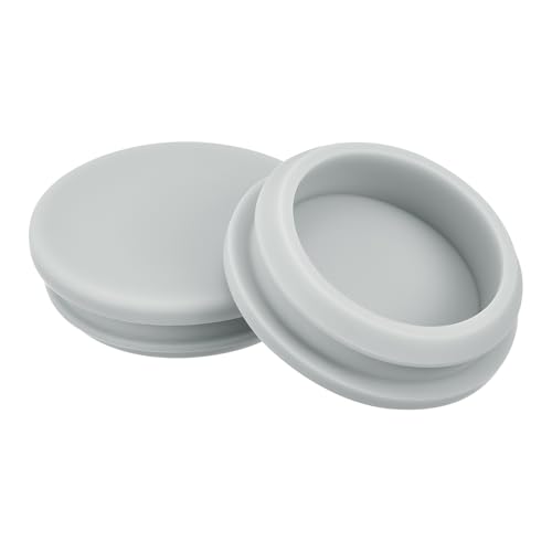 Image of MECCANIXITY 2pcs Silicone Snap in Locking Hole Plugs,38.6mm /1.5 Inch Mounting Diameter Narrow Groove Width 5mm Panel Seal Cover Round for Kitchen Bulkheads Waterproof Sealing Plugs Grey