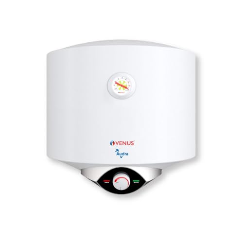 Venus Audra 6 Litres (White) Storage Water Heater | Porcelain Enamelled Tank | 4-Star | ISI | Multi-Safety System Geyser 6 ltr capacity | Guarantee-7 Years on Inner Tank | High-Rise Compatible | 8 Bar