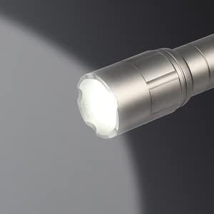 ELPA DOP-EP420 LED Flashlight, Waterproof, 250 Lumens, with Hand Strap, Battery Operated, Battery Level Display, Silver