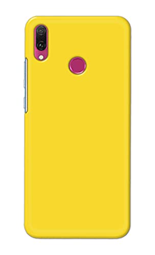 Image of Printed Hard Back Cover Case for Huawei Y6 2019 | Huawei Y6 Prime 2019 Back Cover (Plain Yellow) -1803
