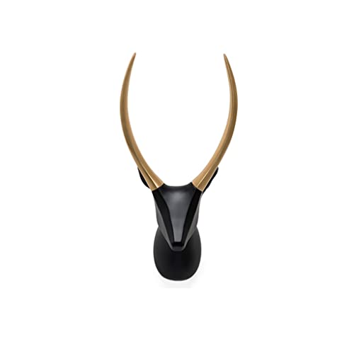 Tête de cerf de décoration murale noire pour salon - 2