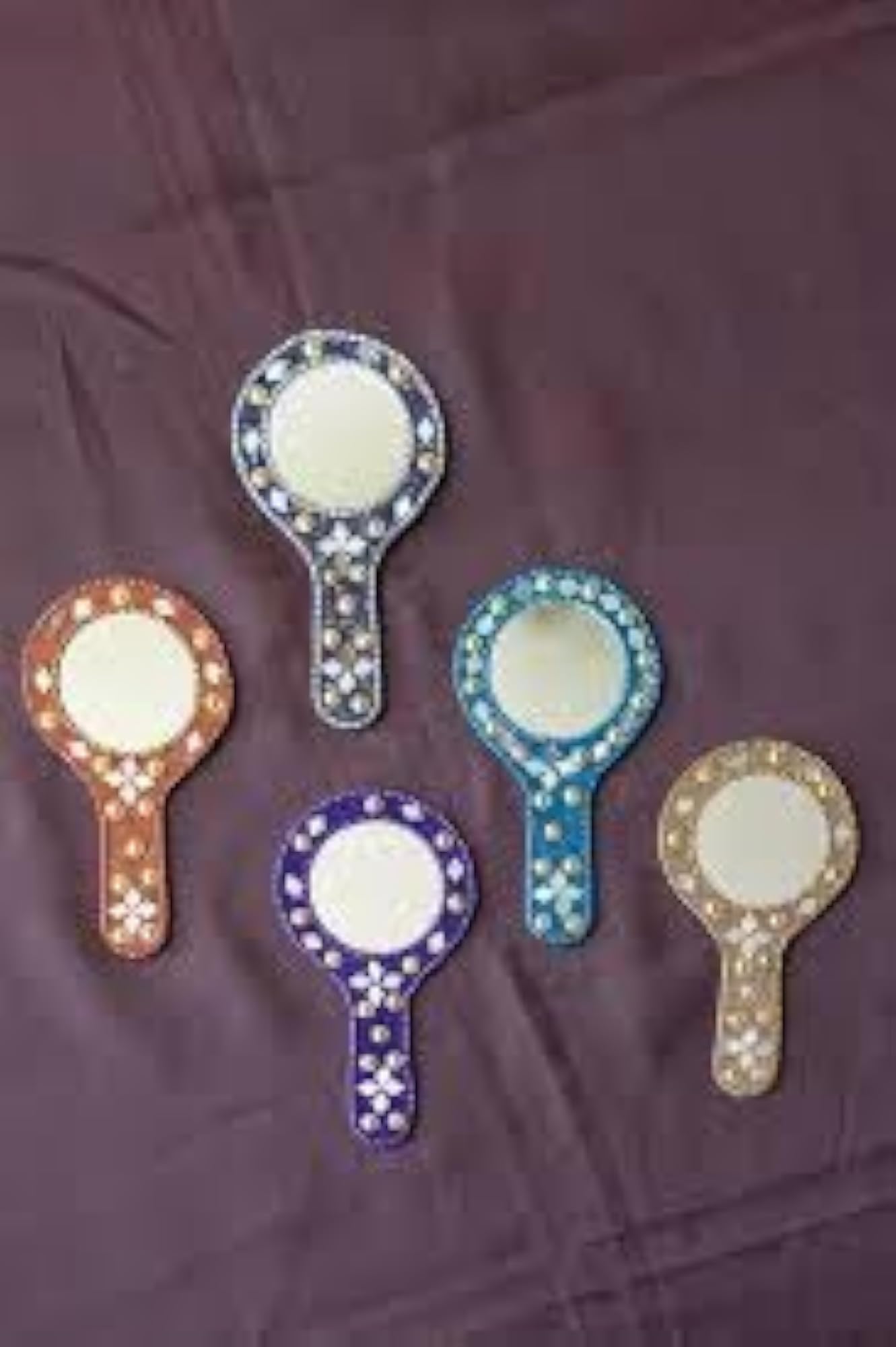 Ethnic Handcraft Beaded Wall Mirror, Multicolor Design