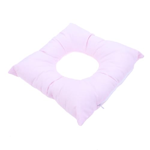 Almohada facial cuadrada rosa de algodón perlado para camilla de masaje