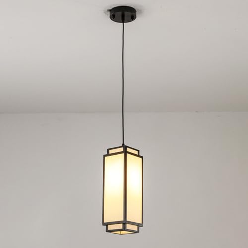 Lampada a sospensione rettangolare in tessuto Lampada a sospensione moderna, lampada a sospensione da comodino Elegante illuminazione a sospensione per sala da pranzo, camera da letto, isola cucina, i