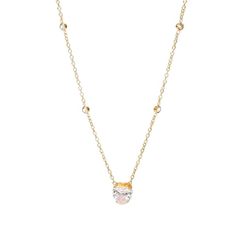 Collier pendentif coeur en cristal acier inoxydable bijoux de fête tendance