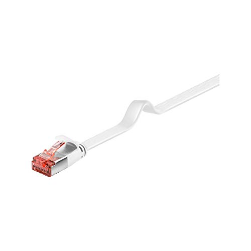 Goobay 94918 CAT 6 Flat-Patch Cable, U/FTP, White, 3 m Length