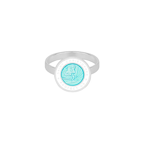 Get Back Necklaces St. Christopher Surf Ring | Aqua/White - Main Image
