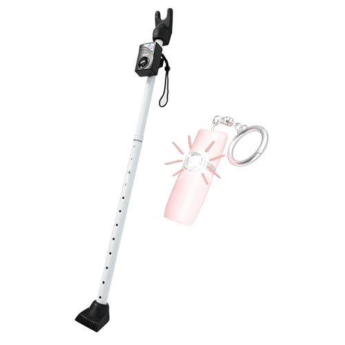 SecurityMan Door Security Bar with 120dB Alarm & Personal Safety Keychain Alarm (Pink) – Adjustable Door Jammer Stick & 130dB SOS Siren for Home and Personal Safety