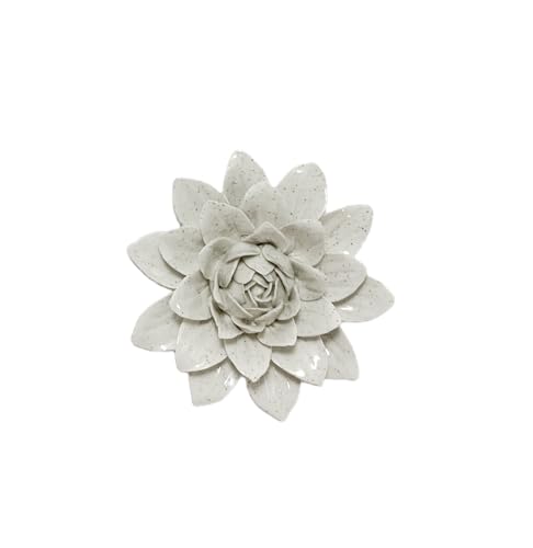 Image of Ceramic Flower Wall Art Decor, Artificial Flower Wall Sculpture,Handmade Ceramic Flowers for Home,Hallway,Living Room, Kitchen,Bathroom (Potted Color,Paeonia lactiflora, 3.54 inch)