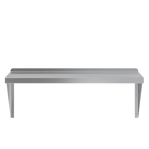 Image of AmGood 18 inch x 36 inch Stainless Steel Wall Shelf | Appliance & Equipment Metal Shelving | Kitchen, Restaurant, Garage, Laundry, Utility Room | Heavy Duty | Squared Edge | NSF Certified