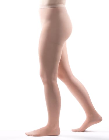Image of Allegro Women's Sheer Compression Pantyhose 15-20 mmHg Support Hose | Smooth fabric with a light control top, soft double-plush waistband and roomy balloon toe for a comfortable everyday fit