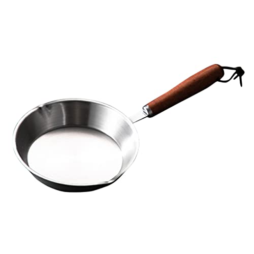Balacoo Sartén Mini Antiadherente De Acero Inoxidable Huevos y Tortillas Sartén Portátil Para Cocinas De Inducción Diseño Seguro y Ligero Utensilio De Cocina Práctico Para Compartir